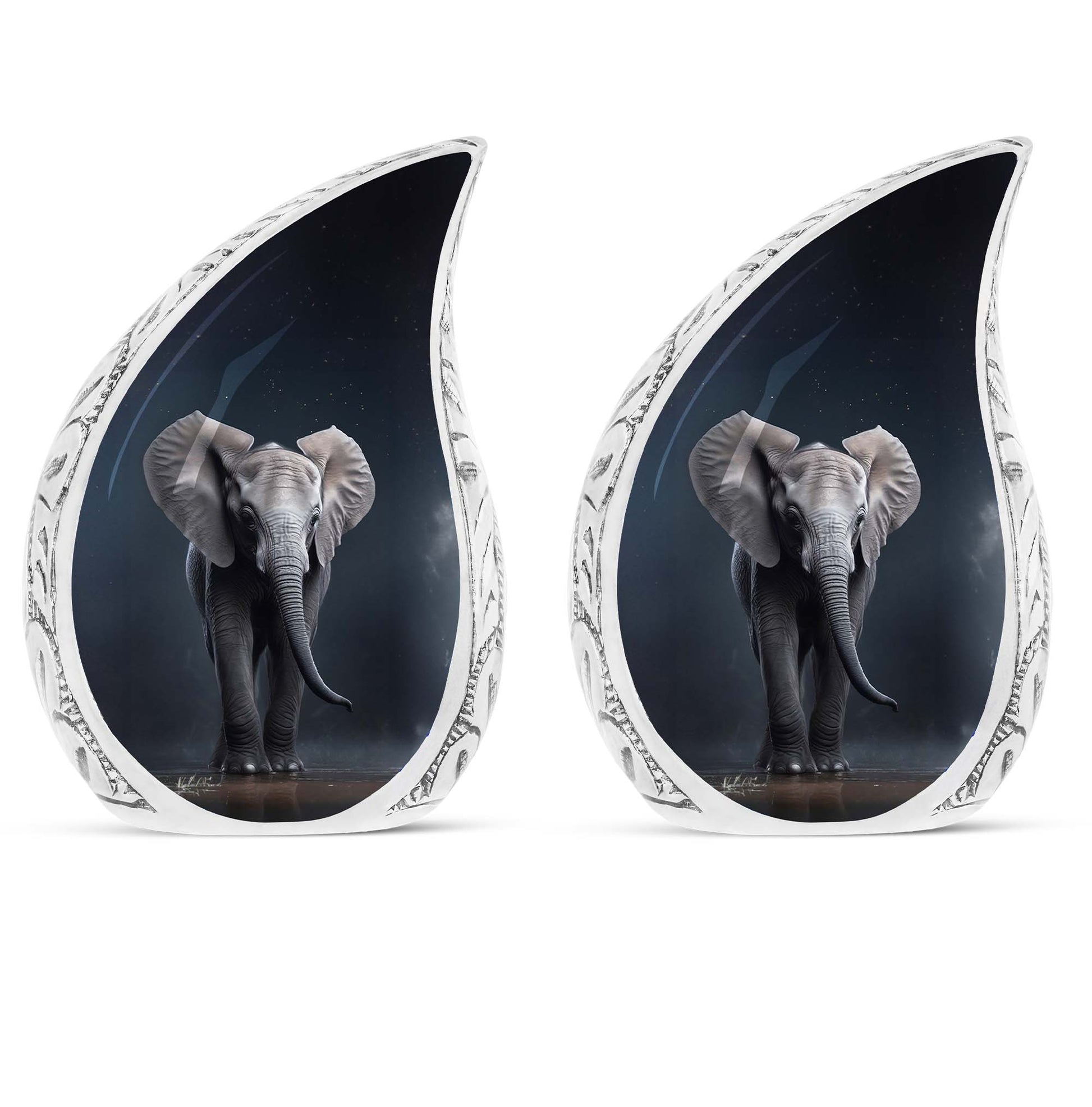 Teardrop Shape Elephant Urn Keepsake Urn Pack of 2