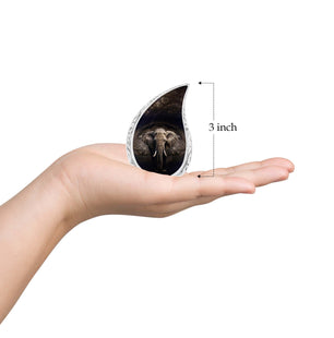 Teardrop Shape Elephant Urn Keepsake 3 Inch
