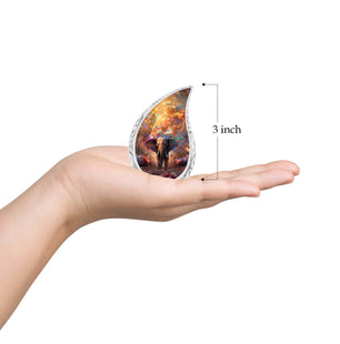 Teardrop Shape Elephant Urn Keepsake 3 Inch