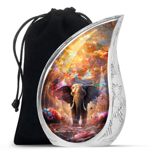 Teardrop Shape Elephant Urn Large 10 Inch