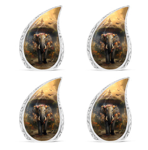Teardrop Shape Elephant Urn Keepsake Urn Pack of 4