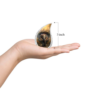 Teardrop Shape Elephant Urn Keepsake 3 Inch