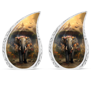 Teardrop Shape Elephant Urn Keepsake Urn Pack of 2