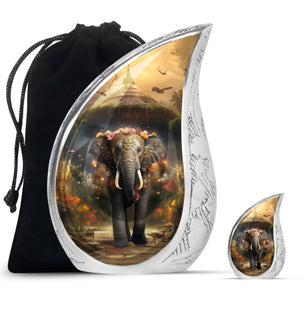 Teardrop Shape Elephant Urn Large Urn With 1 Keepsake Urn
