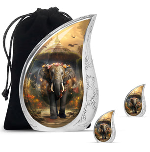 Teardrop Shape Elephant Urn Large Urn With 2 Keepsake Urn