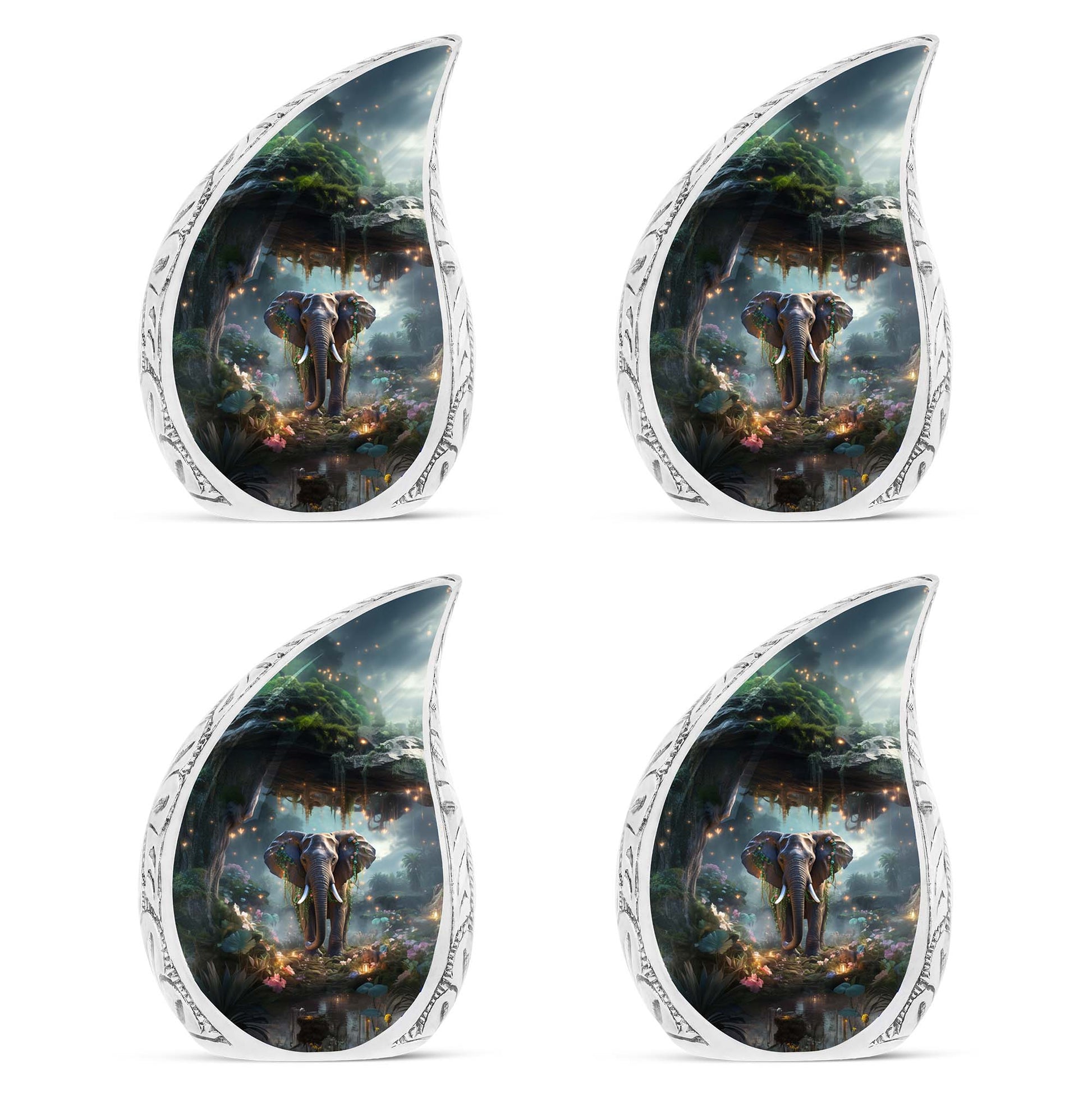 Teardrop Shape Elephant Urn Keepsake Urn Pack of 4