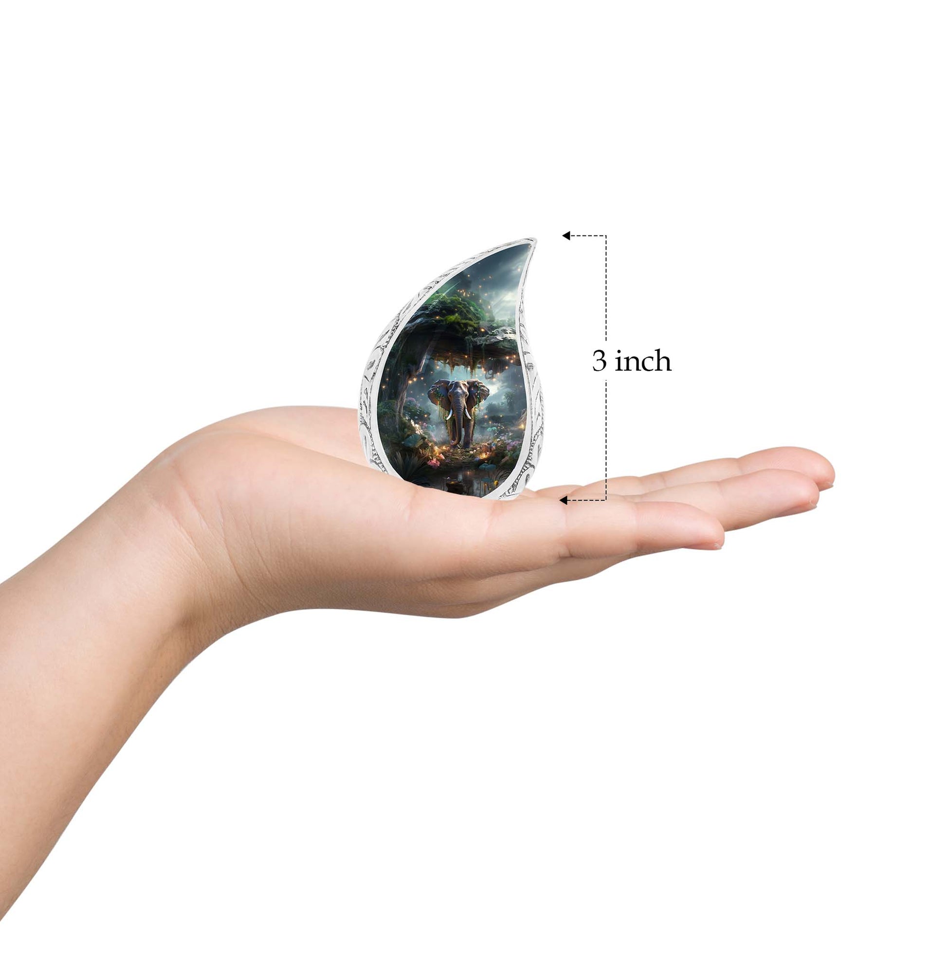 Teardrop Shape Elephant Urn Keepsake 3 Inch