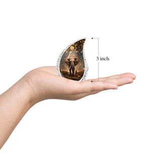 Teardrop Shape Elephant Urn Keepsake 3 Inch