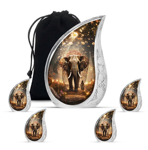 Teardrop Shape Elephant Urn Large Urn With 4 Keepsake Urn