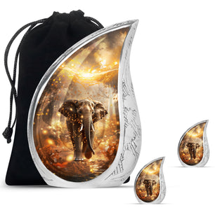 Teardrop Shape Elephant Urn Large Urn With 2 Keepsake Urn