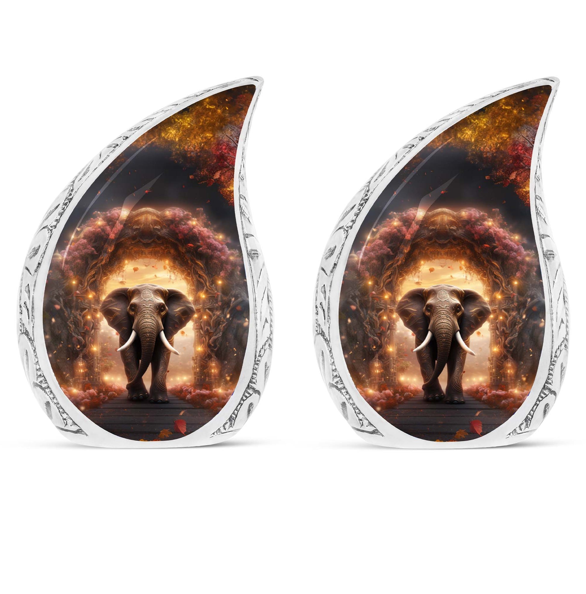 Teardrop Shape Elephant Urn Keepsake Urn Pack of 2