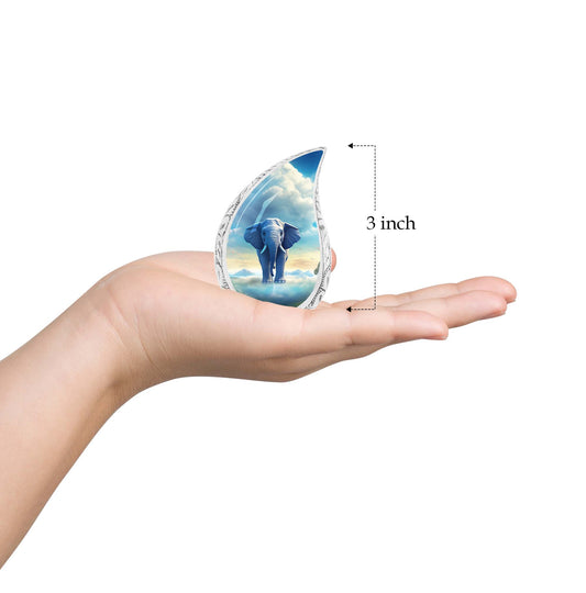 Teardrop Shape Elephant Urn Keepsake 3 Inch