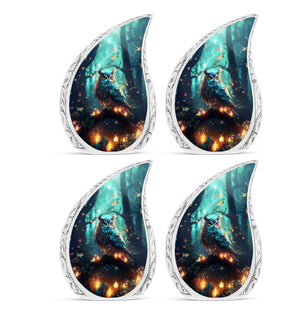 Teardrop Shape Owl Urn Keepsake Urn Pack of 4