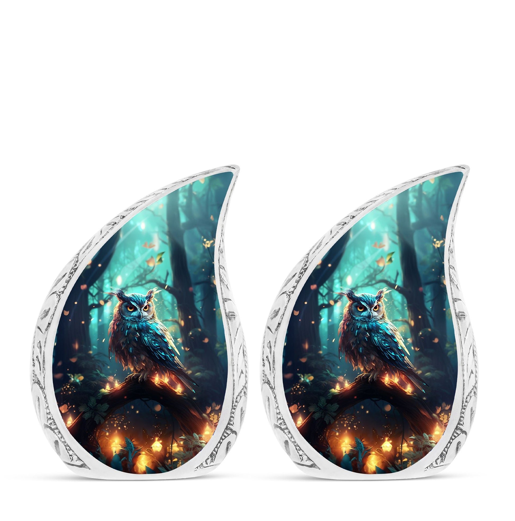 Teardrop Shape Owl Urn Keepsake Urn Pack of 2