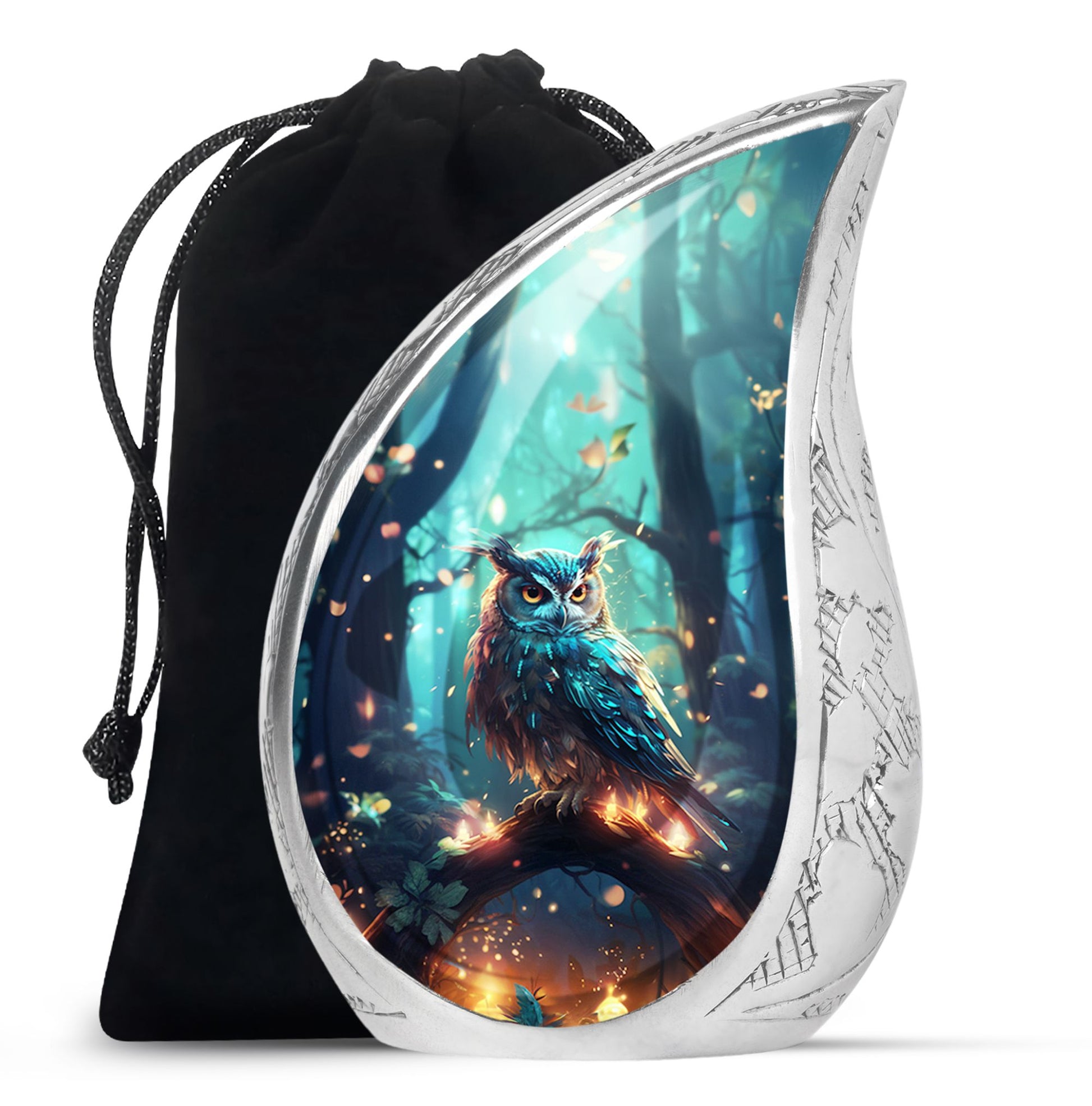 Teardrop Shape Owl Urn Large 10 Inch