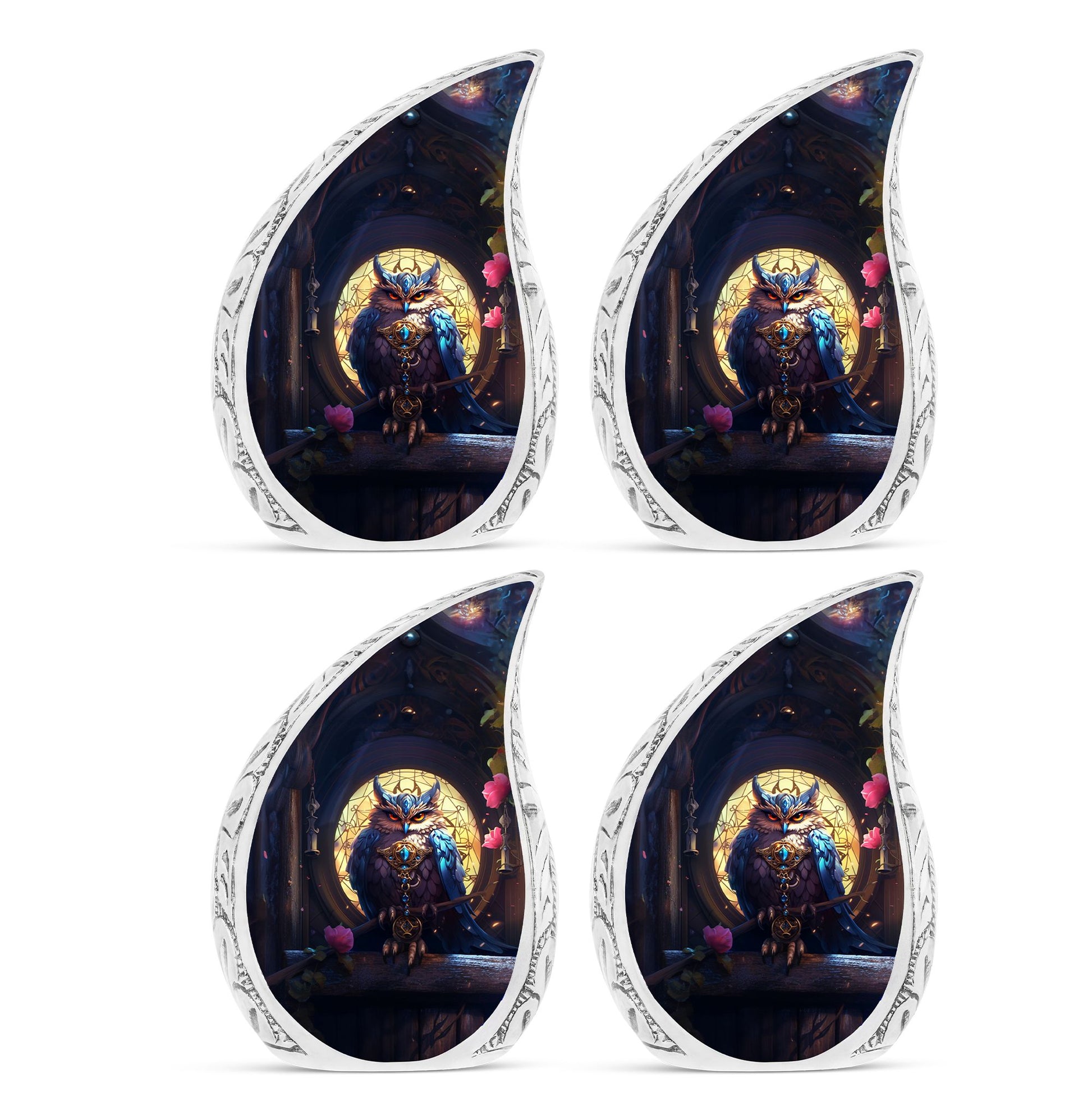Teardrop Shape Owl Urn Keepsake Urn Pack of 4