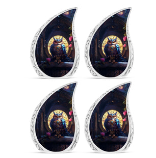 Teardrop Shape Owl Urn Keepsake Urn Pack of 4