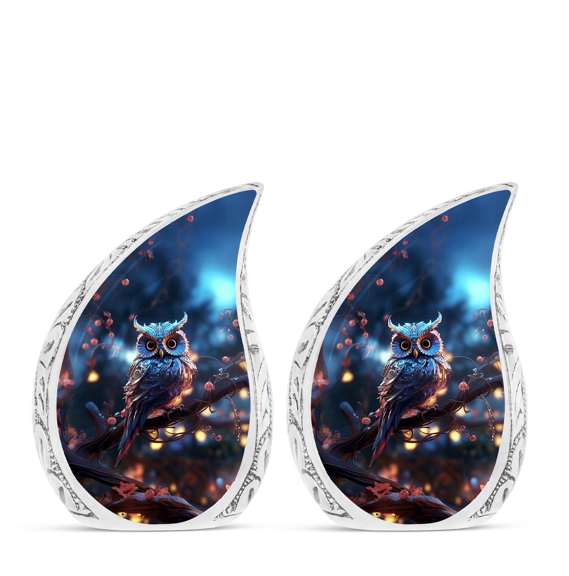 Teardrop Shape Owl Urn Keepsake Urn Pack of 2