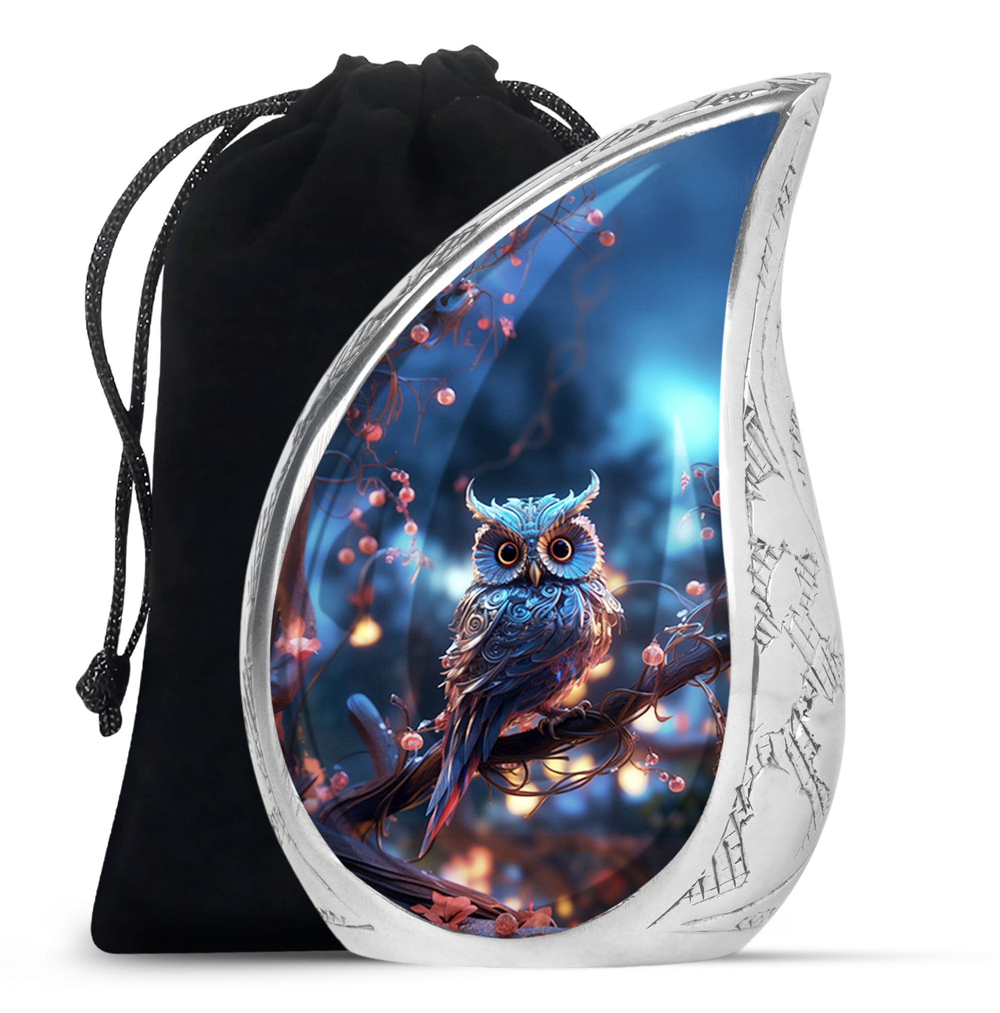 Teardrop Shape Owl Urn Large 10 Inch