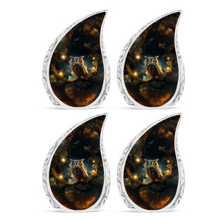 Teardrop Shape Owl Urn Keepsake Urn Pack of 4