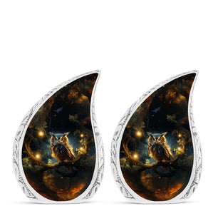 Teardrop Shape Owl Urn Keepsake Urn Pack of 2