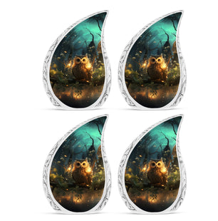 Teardrop Shape Owl Urn Keepsake Urn Pack of 4