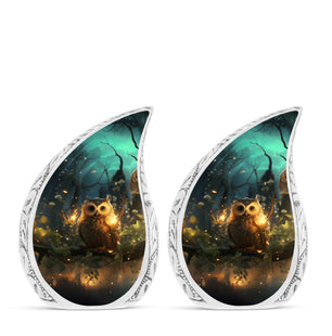 Teardrop Shape Owl Urn Keepsake Urn Pack of 2