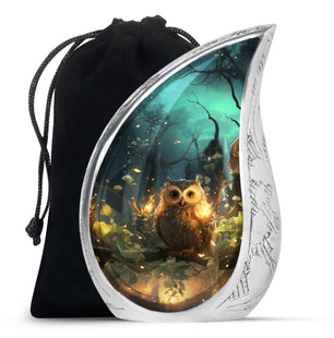 Teardrop Shape Owl Urn Large 10 Inch