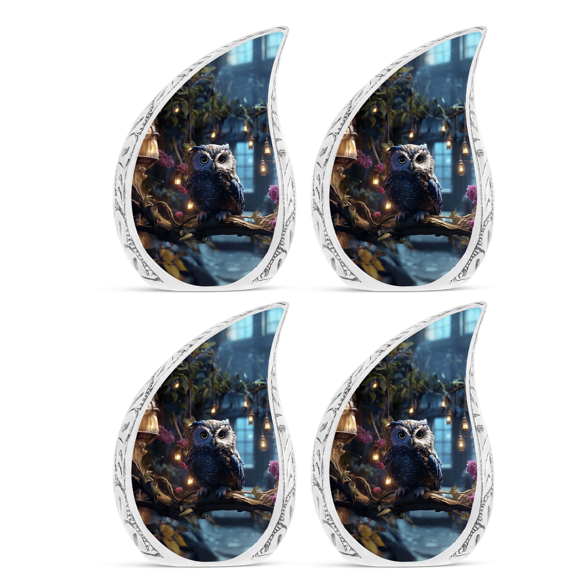 Teardrop Shape Owl Urn Keepsake Urn Pack of 4