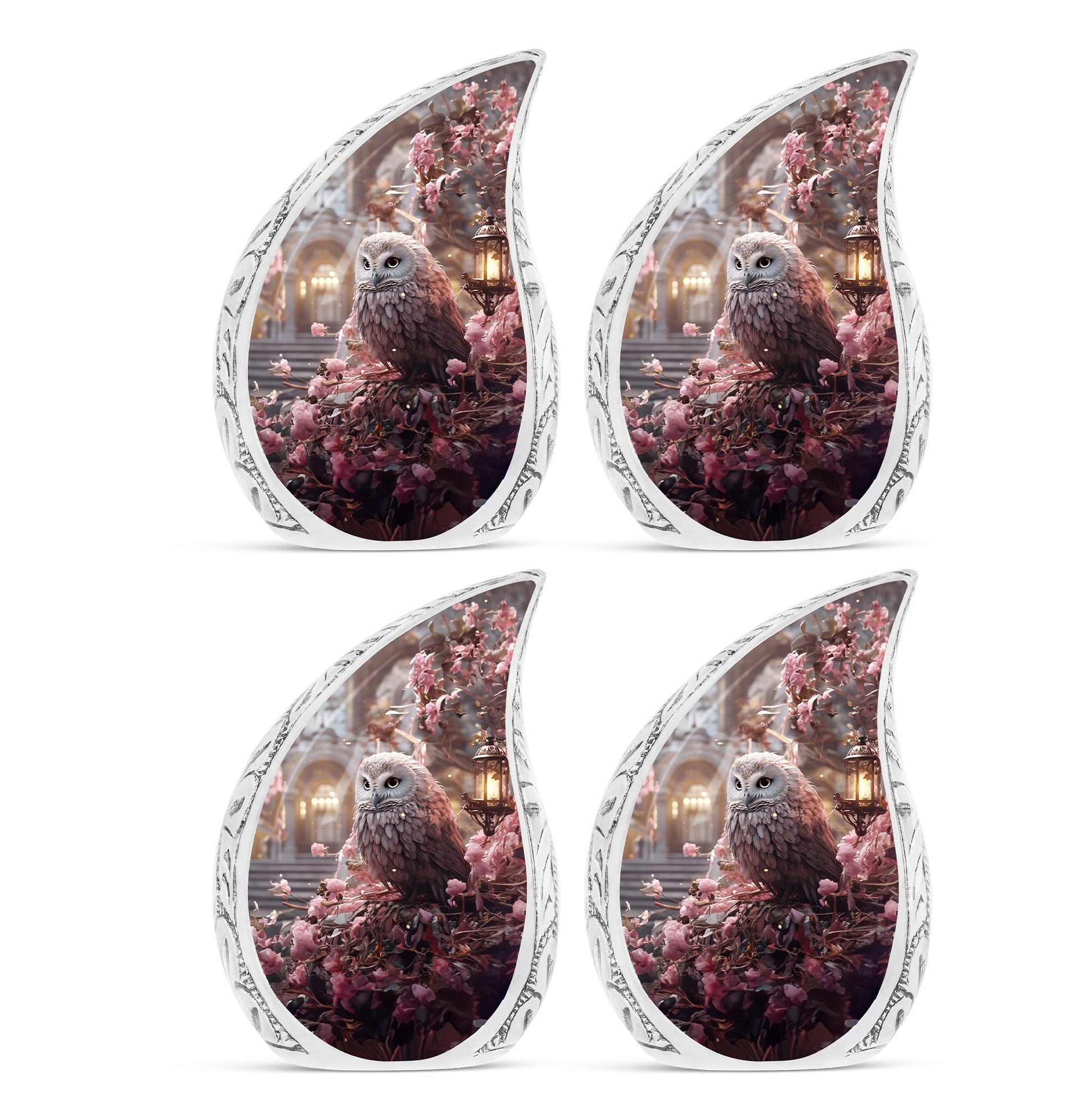 Teardrop Shape Owl Urn Keepsake Urn Pack of 4