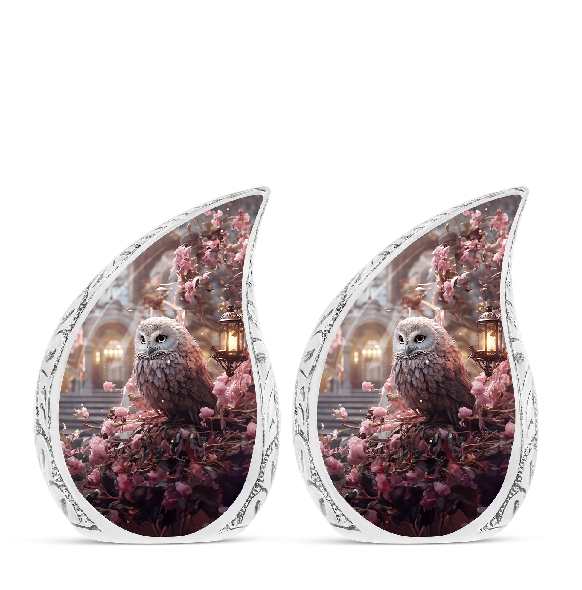 Teardrop Shape Owl Urn Keepsake Urn Pack of 2