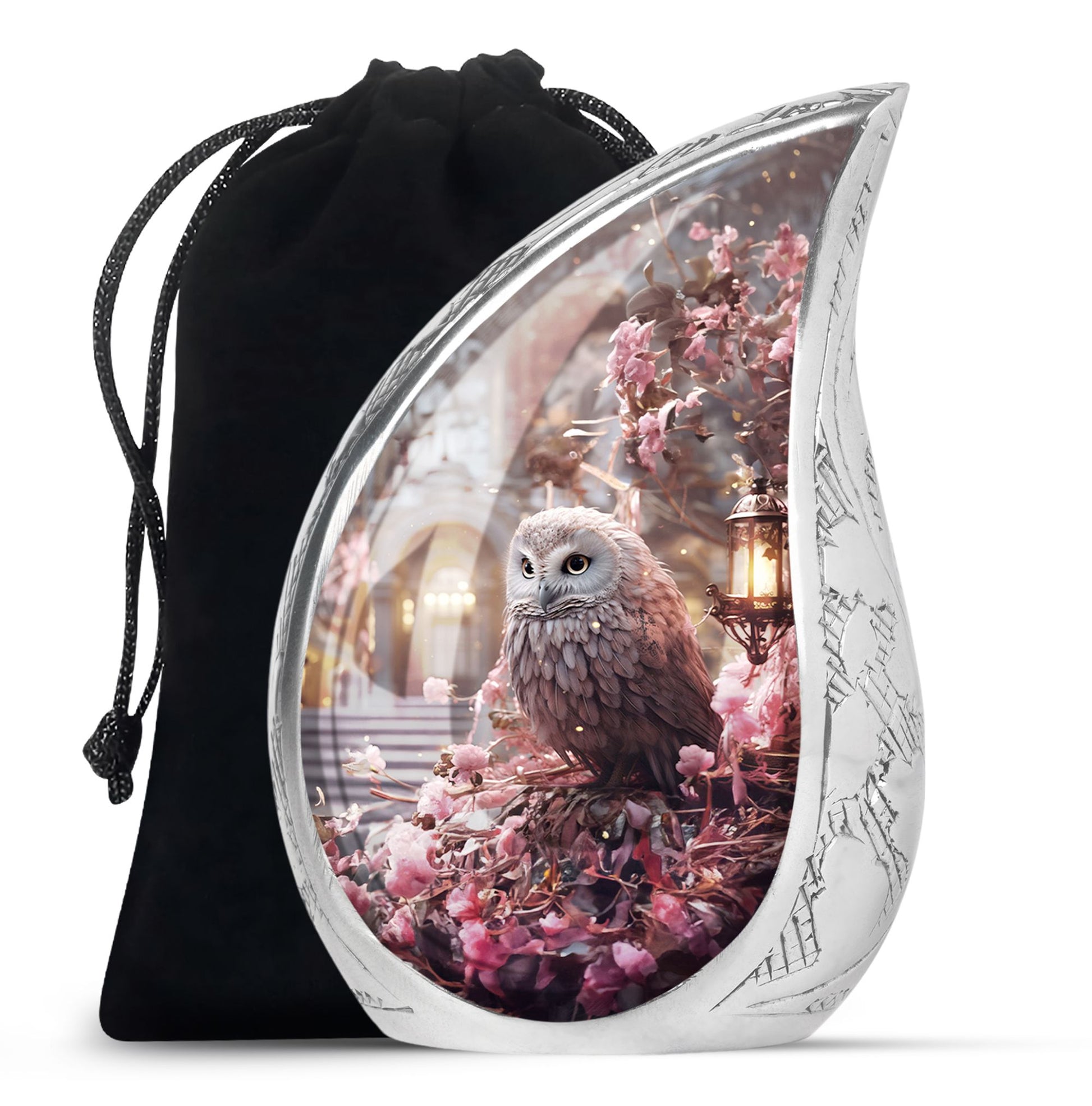 Teardrop Shape Owl Urn Large 10 Inch