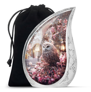 Teardrop Shape Owl Urn Large 10 Inch