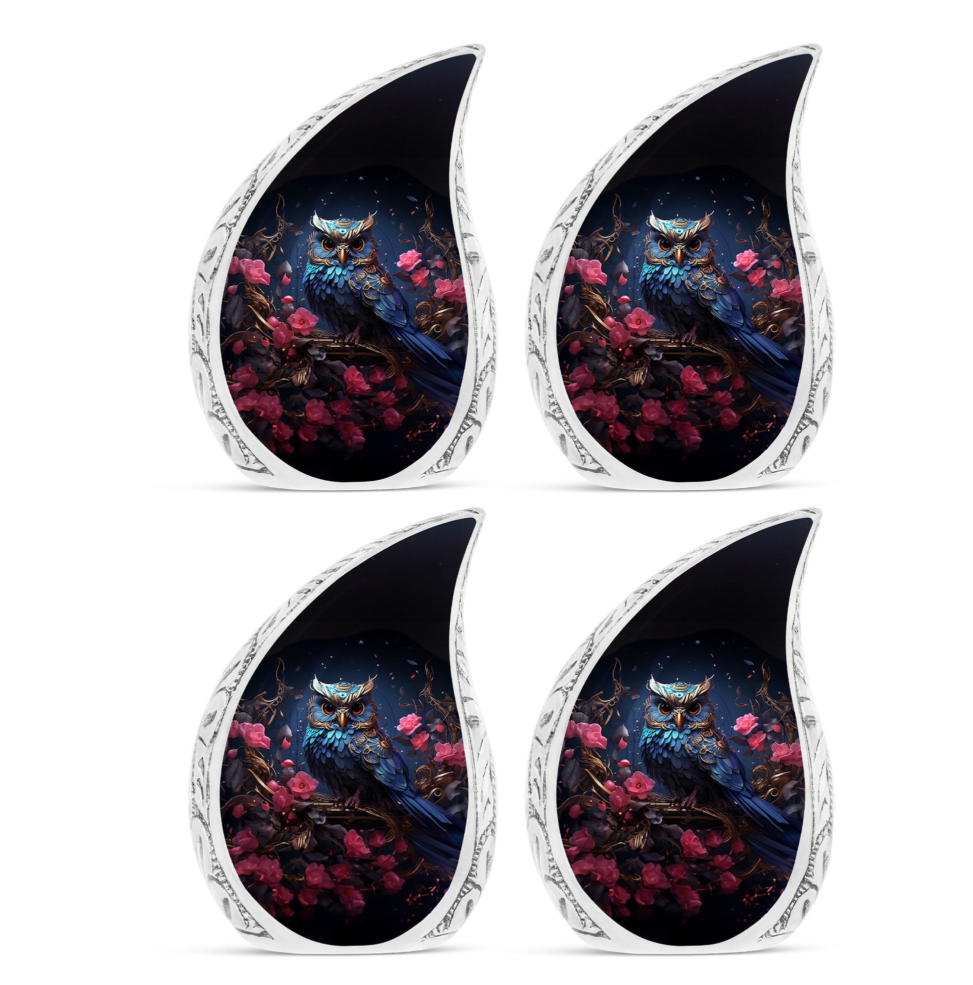 Teardrop Shape Owl Urn Keepsake Urn Pack of 4