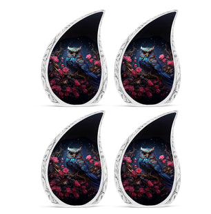 Teardrop Shape Owl Urn Keepsake Urn Pack of 4
