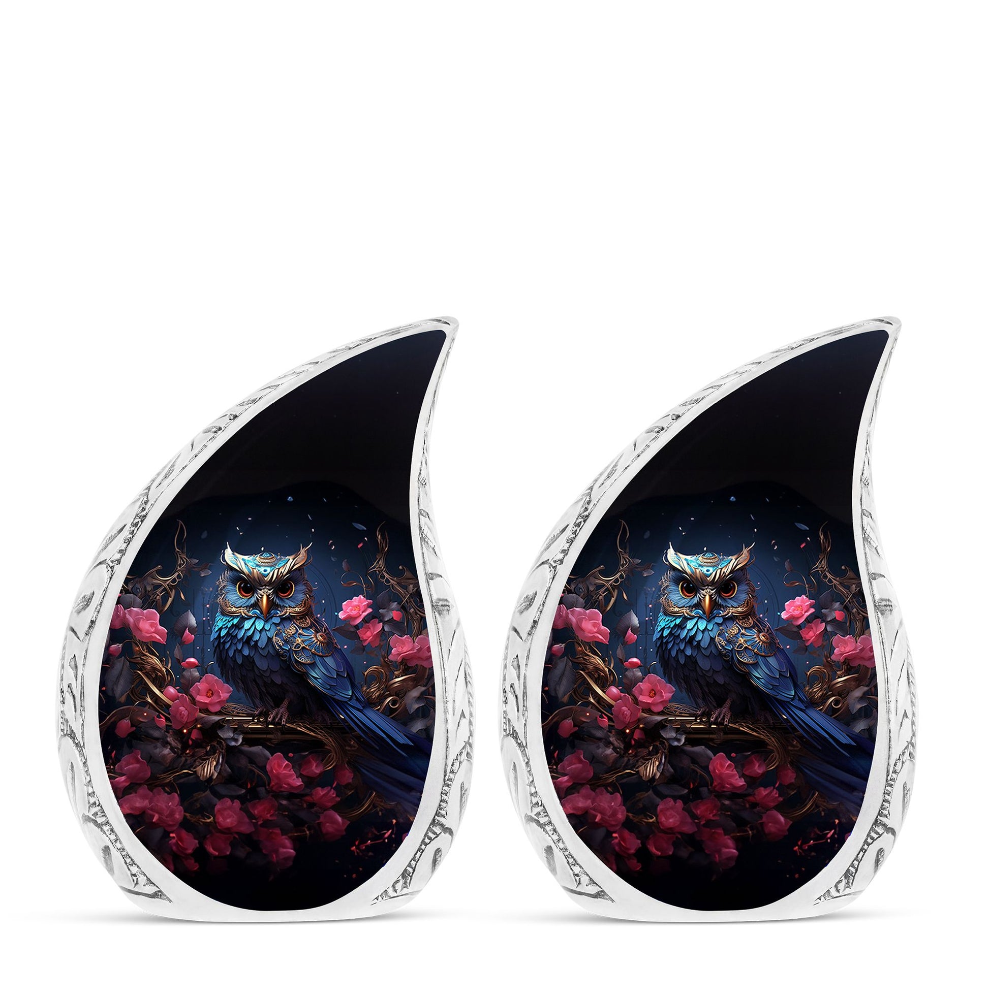 Teardrop Shape Owl Urn Keepsake Urn Pack of 2