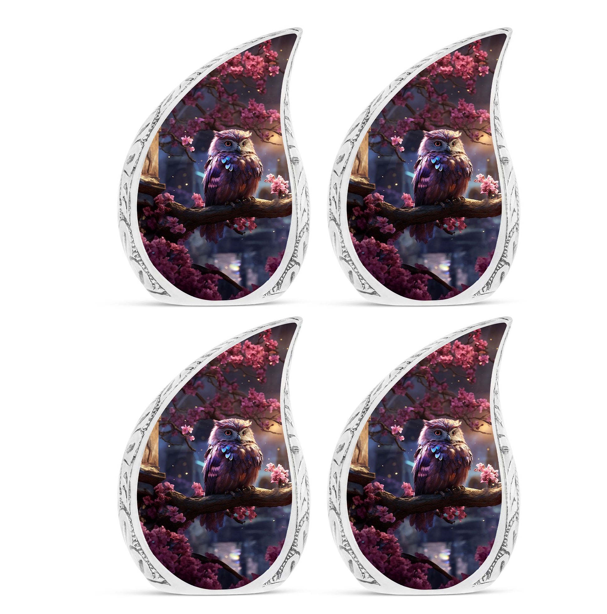 Teardrop Shape Owl Urn Keepsake Urn Pack of 4