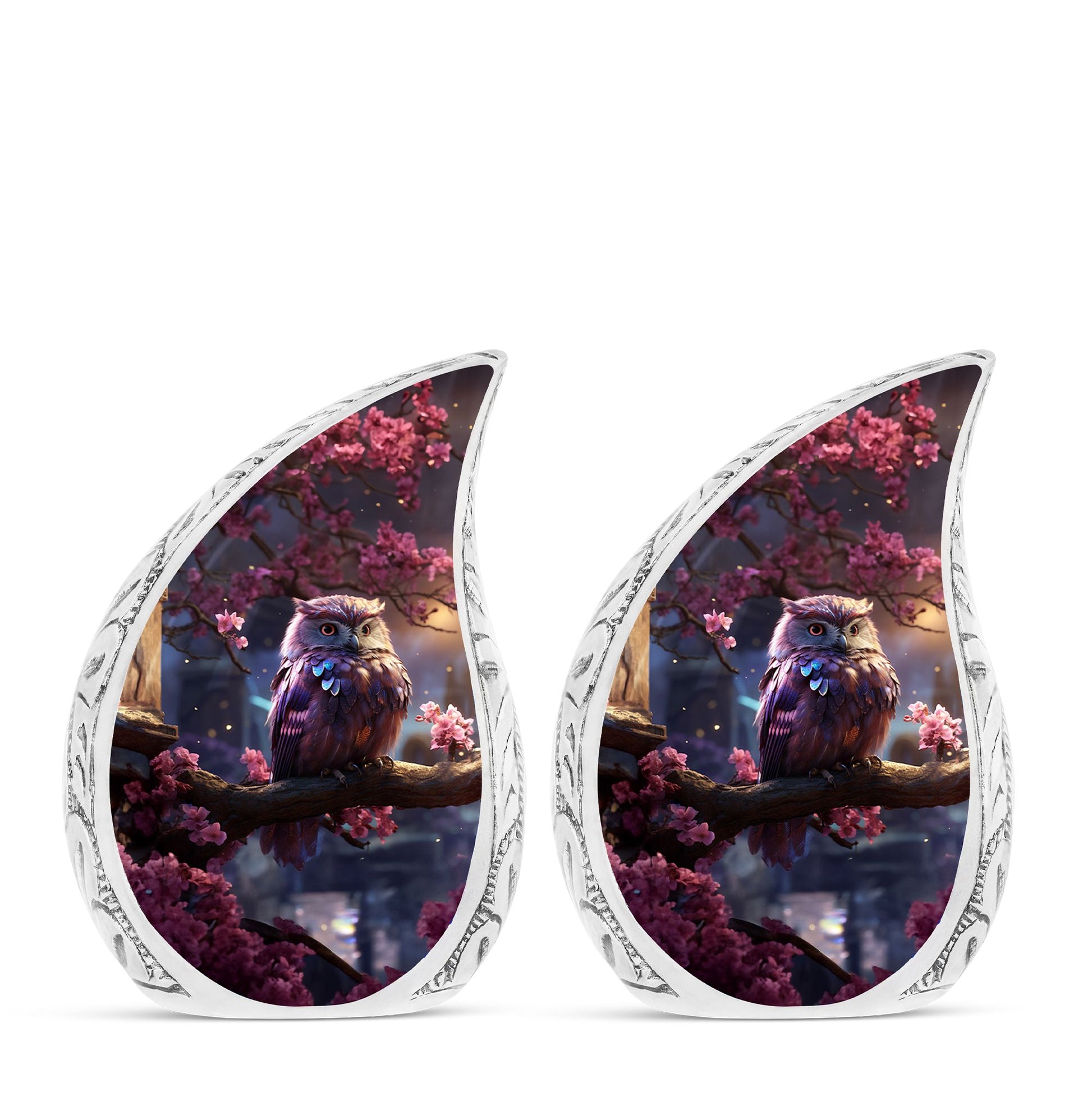 Teardrop Shape Owl Urn Keepsake Urn Pack of 2