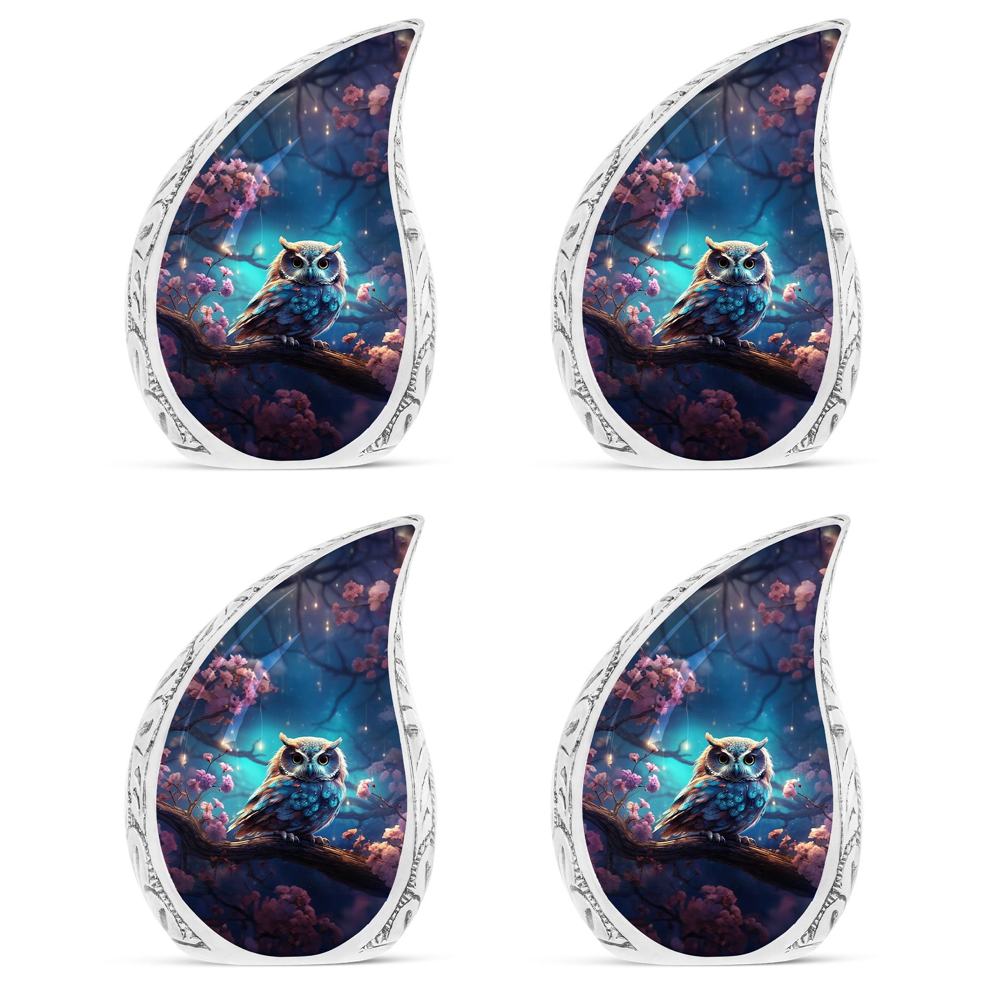 Teardrop Shape Owl Urn Keepsake Urn Pack of 4