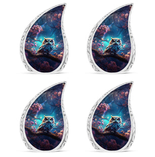Teardrop Shape Owl Urn Keepsake Urn Pack of 4