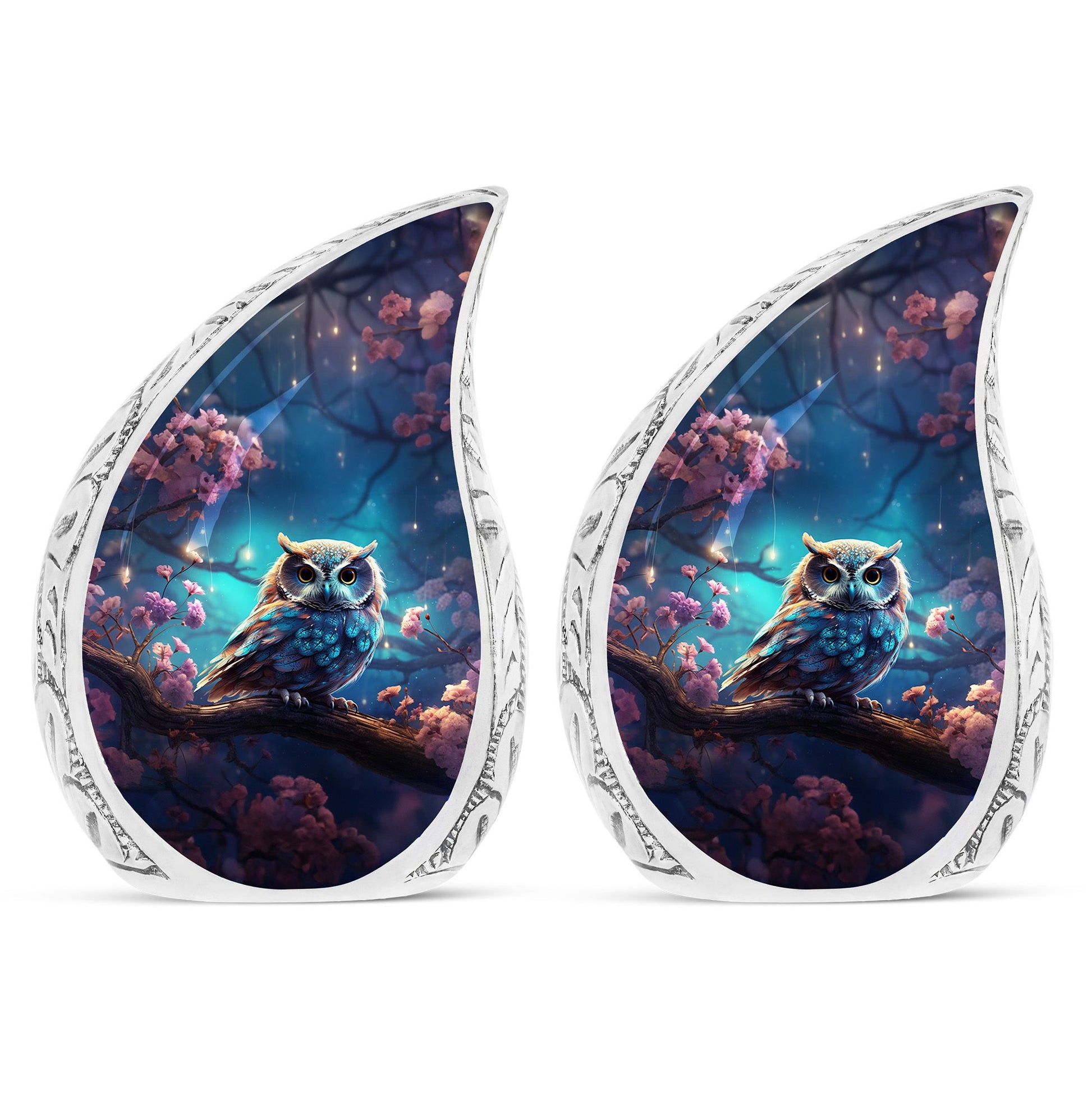 Teardrop Shape Owl Urn Keepsake Urn Pack of 2