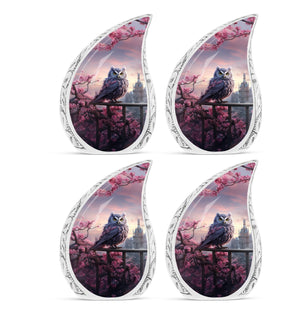 Teardrop Shape Owl Urn Keepsake Urn Pack of 4