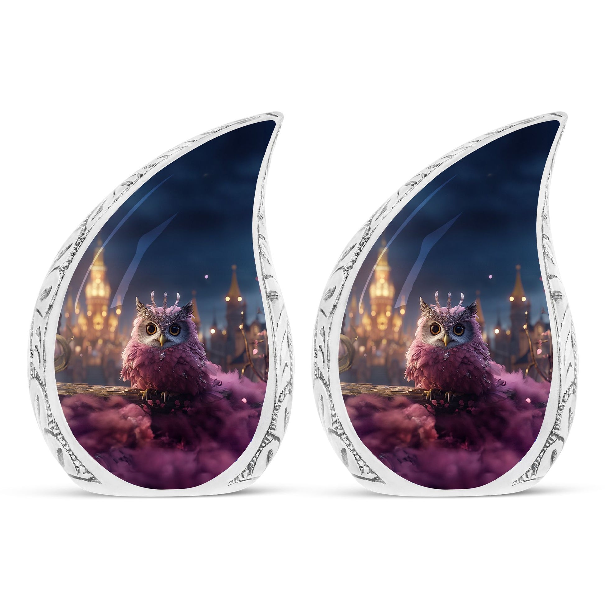 Teardrop Shape Owl Urn Keepsake Urn Pack of 2