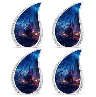 Teardrop Shape Owl Urn Keepsake Urn Pack of 4