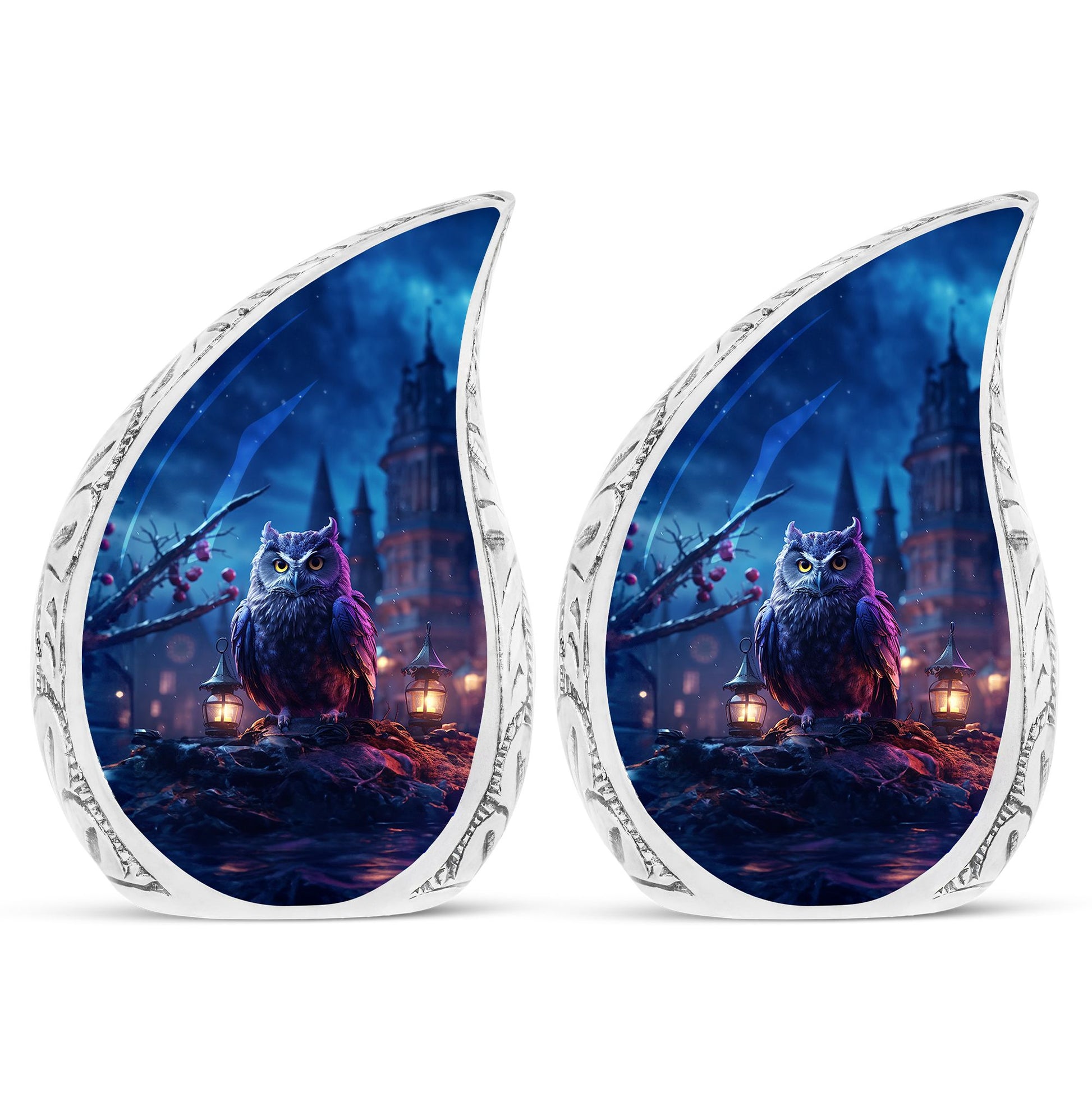 Teardrop Shape Owl Urn Keepsake Urn Pack of 2