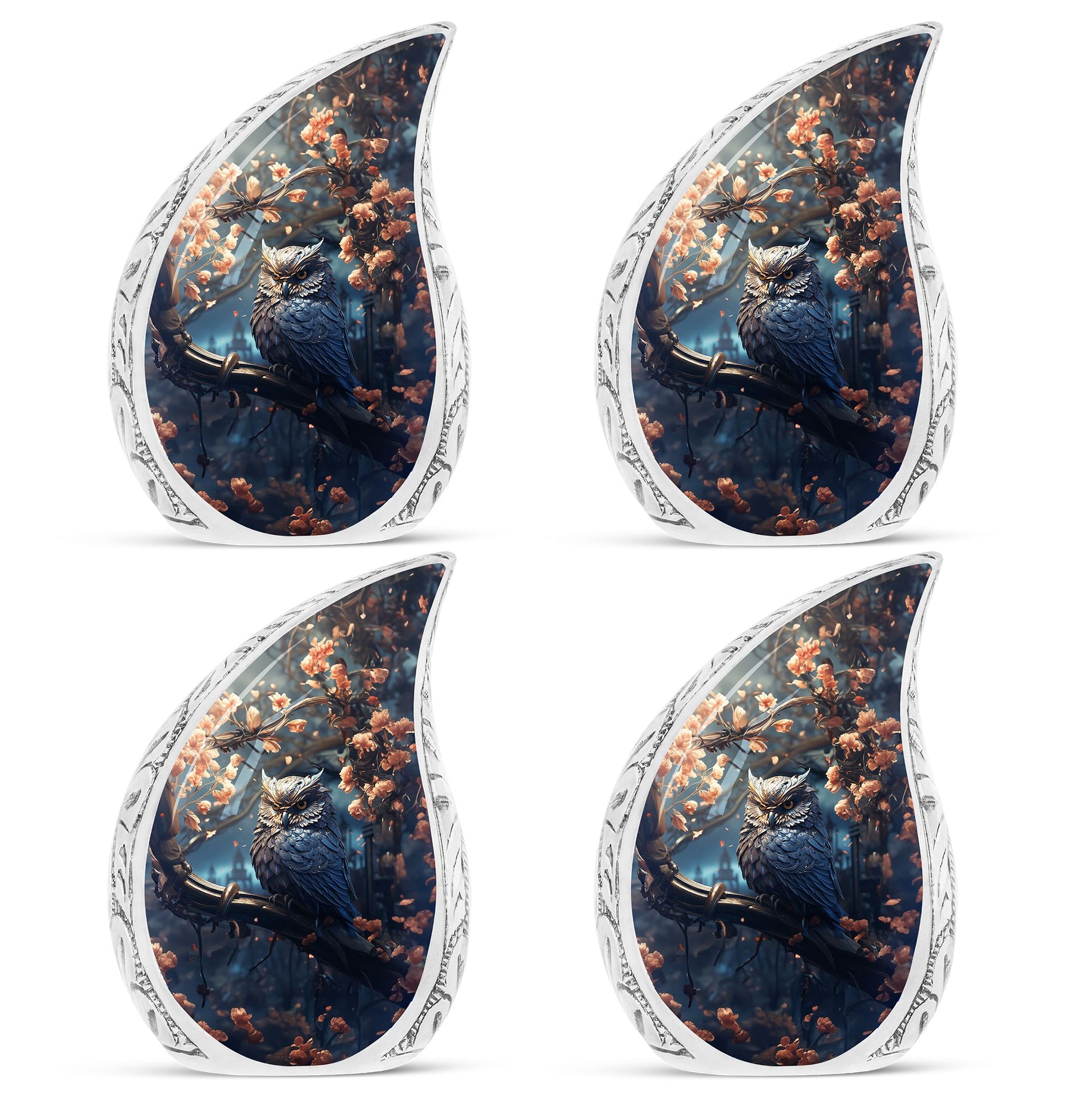 Teardrop Shape Owl Urn Keepsake Urn Pack of 4