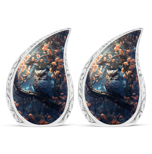 Teardrop Shape Owl Urn Keepsake Urn Pack of 2