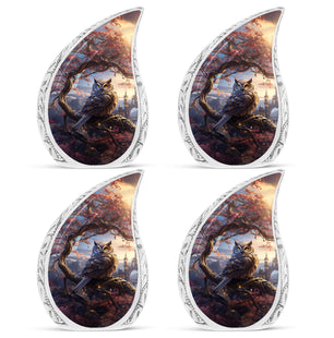 Teardrop Shape Owl Urn Keepsake Urn Pack of 4