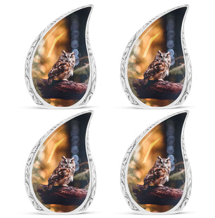 Teardrop Shape Owl Urn Keepsake Urn Pack of 4