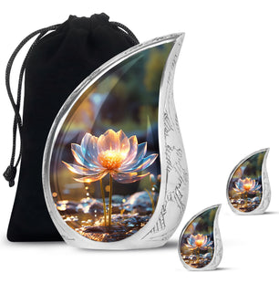 Teardrop Shape Lilly Urn Large Urn With 2 Keepsake Urn
